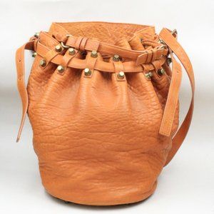 Alexander Wang Authentic Diego Orange Textured Bucket Bag